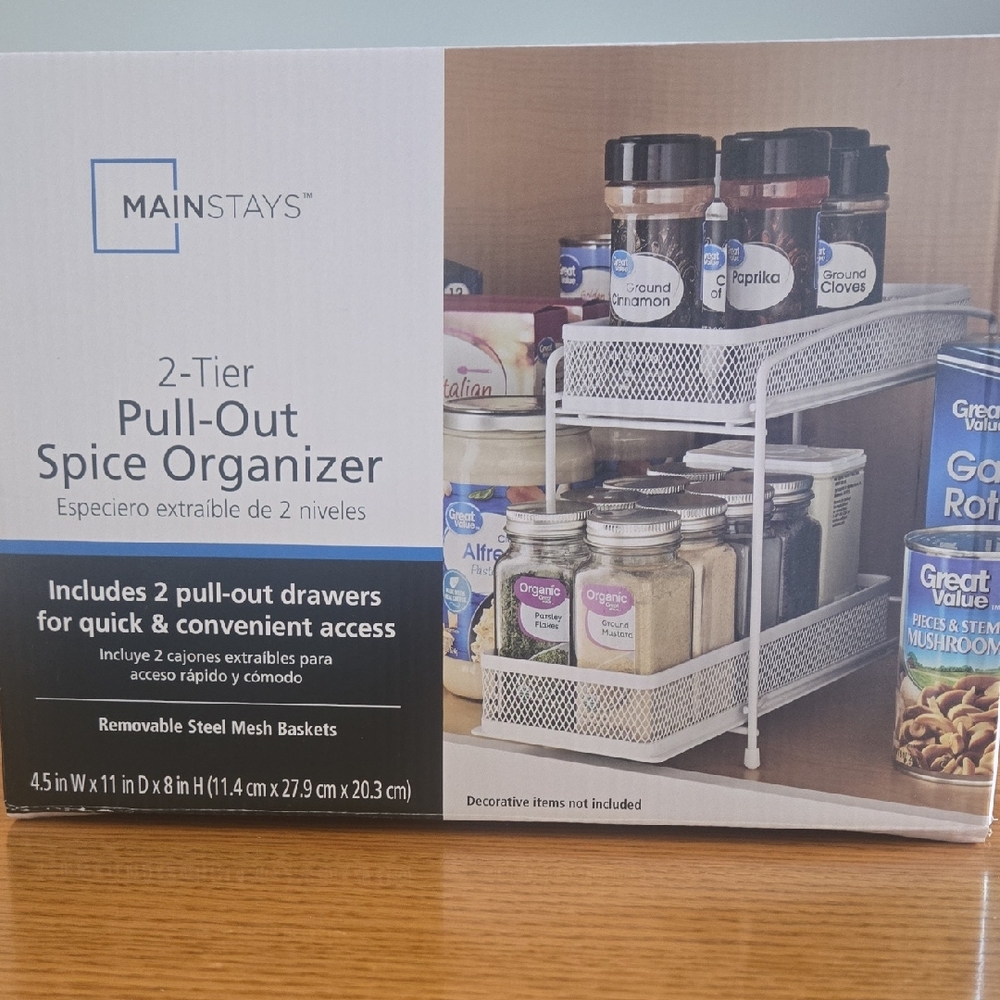 Mainstays White 2-Tier Spice Organizer